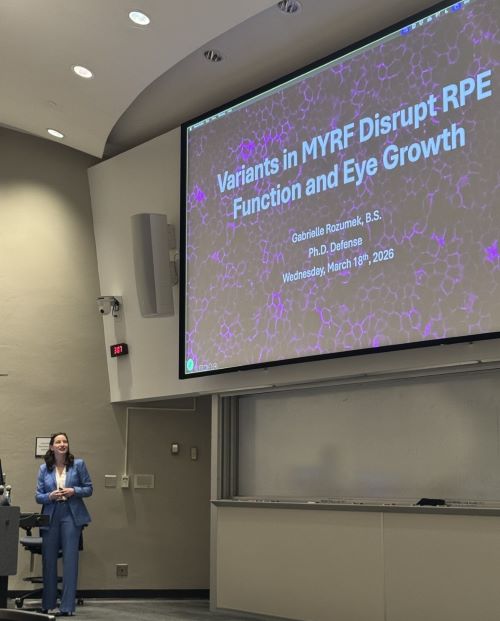 Gabrielle Rozumek defends her thesis.